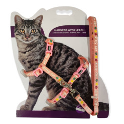 animallparadise Harness with leash 1.20m, KITTY CAT pink, for kitten. Harness