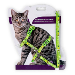 animallparadise Harness with leash 1.20m, KITTY CAT, green, for kittens. Harness