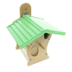 animallparadise Wooden composite nesting box, green brown, for birds Birdhouse