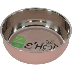 animallparadise EHOP stainless steel bowl, 400 ml, pink, for rodents. Bowls, dispensers