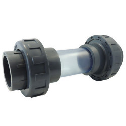 jardiboutique Flow indicator double union - Connection Female to be glued ø 50 MM PVC PRESSURE FITTING