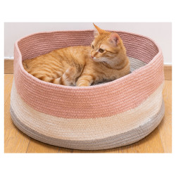 animallparadise Bobo Pink basket for cats or small dogs cat cushion and basket