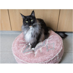 animallparadise Bobo Pink pouffe ø 50 cm for cats or small dogs cat cushion and basket