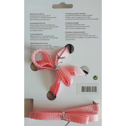 animallparadise Harness and leash of 1.10 meter, light pink color, for cat. Harness