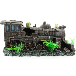 animallparadise Rote HEKTOR-Lokomotive. 35 x 10 x 15 cm. Aquariumdekoration. AP-FL-410188 Bateau