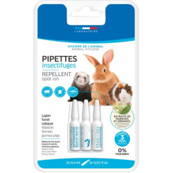 AP-FR-174073 animallparadise 3 pipetas repelentes de insectos. Conejos, hurones y cobayas. Cuidados e higiene