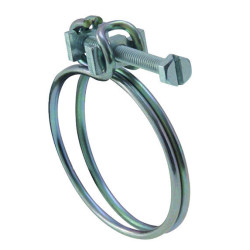 Jardiboutique Ø 35.5 to 40 mm double wire clamp with screw ZINCED STEEL Tuyau
