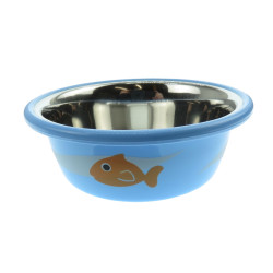 animallparadise Stainless steel fish bowl, ø 11 cm, random color, for cat Bowl, bowl