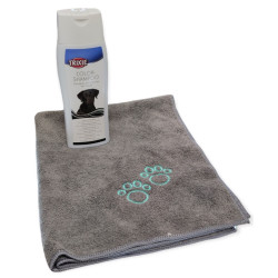 animallparadise Shampoing spécial poils foncés 250 ML et serviette microfibre pour chien Shampoing