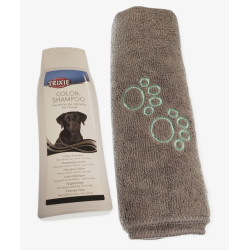 Specjalny szampon do ciemnej sierści i ręcznik z mikrofibry, 250 ML dla psów AP-TR-2915-2350 animallparadise