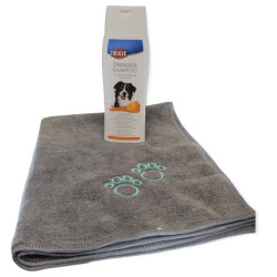 Shampoo 250ml e toalha em microfibra, laranja para cães. AP-TR-29194-2350 Champô