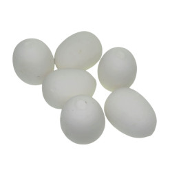animallparadise 6 Dummy eggs in plaster for hen, white color. Accessory