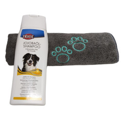 animallparadise Shampoo 250ml con olio di jojoba e asciugamano in microfibra, per cani. AP-TR-29192-2350 Shampoo