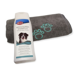 animallparadise Anti-dandruff shampoo, 250 ml and microfiber towel, for dogs. Shampoo