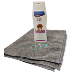 Champô para cachorros, 250 ml e toalha em microfibra. AP-TR-2906-2350 Champô
