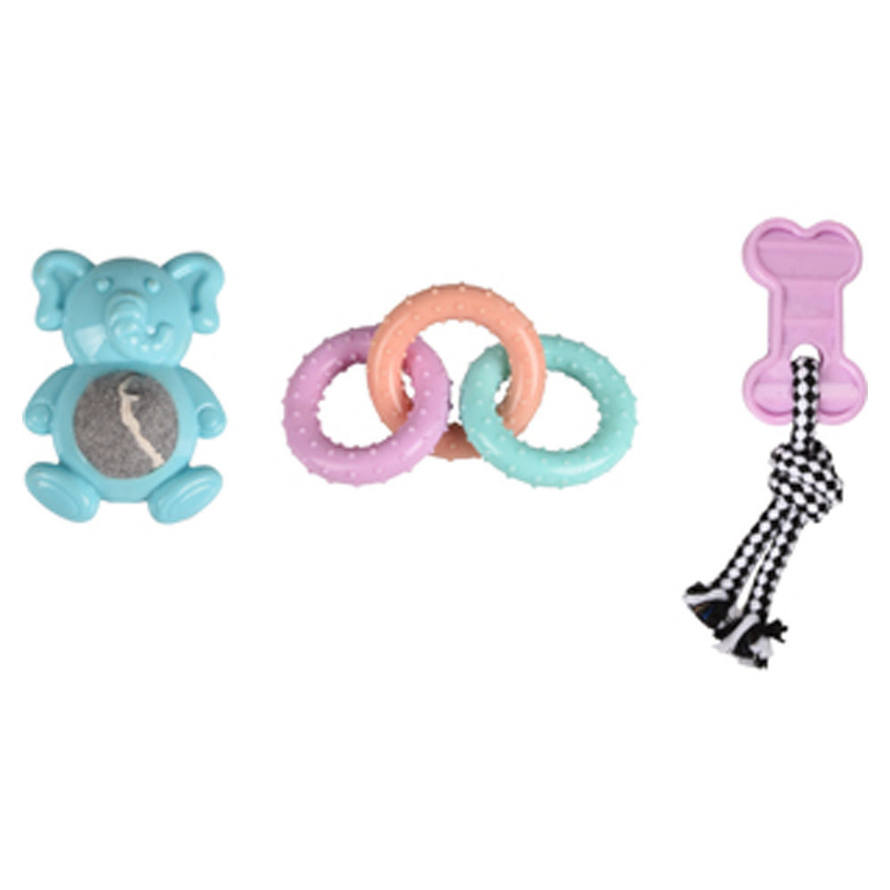 animallparadise set of 3 toys for puppies. LOEKIE. TPR Puppy. Chew toys for dogs