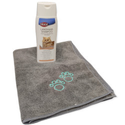 Shampoo voor langharige katten 250 ML en microvezel handdoek. animallparadise AP-TR-29191-2350 Kattenshampoo