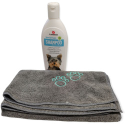 Yorkshire Shampoo, 300ml, para cães e uma toalha em microfibra. AP-FL-507034-2350 Champô