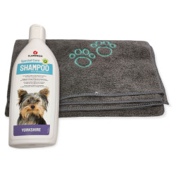 animallparadise Yorkshire Shampoo, 300ml, for dogs and a microfiber towel. Shampoo