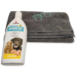 animallparadise Shampoo all'uovo per cani, 300 ml con asciugamano in microfibra. AP-FL-507031-2350 Shampoo