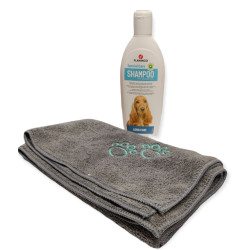 animallparadise Shampoo 300ml, special long hair, for dogs, and a microfiber towel. Shampoo