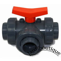 jardiboutique PVC-Ventil, 3-Wege "T" Durchmesser 50 mm. JB-IN-S338050VT Poolventil