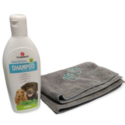 animallparadise Hundeshampoo mit Gras, 300 ml und Mikrofaserhandtuch. AP-FL-507032-2350 Shampoo