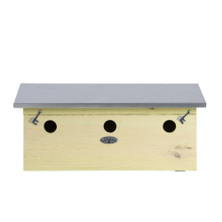 animallparadise Apartment for sparrows, horizontal, in pine wood, zinc, for birds. Birdhouse