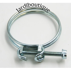 jardiboutique Ø 30.5 a 35 mm collier de serrage double fil avec vis ACIER ZINGUÉ raccord tuyau de jardin