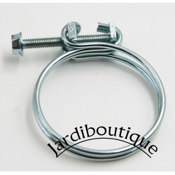 Jardiboutique Ø 30.5 to 35 mm double wire clamp with screw ZINCED STEEL Tuyau