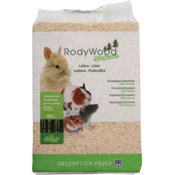 Rodywood ninhada natural 60 litros. para roedores. peso 2,658 kg. AP-ZO-212016 Lixo e aparas de roedores