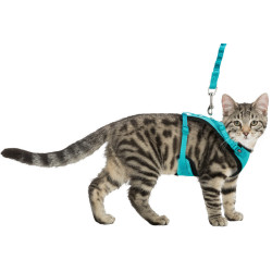 Mesh Y-harnas met anti-shock leiband, volledig elastisch voor katten. animallparadise AP-TR-41890 Harnas