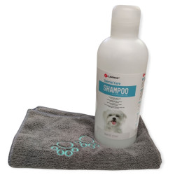 animallparadise Shampoing spécial pelage blanc 1 litre et serviette en microfibre pour chien Shampoing