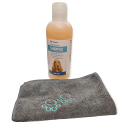 animallparadise Shampoing spécial poil long 1L et serviette en microfibre pour chien Shampoing
