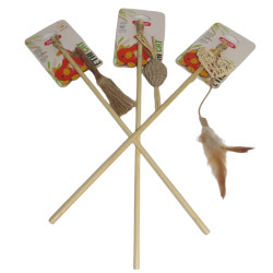 animallparadise 3 Bambus-Angelruten, Matatabi-Spielzeug, Karton und Rattan, für Katzen AP-ZO-580780-775-767 Angelruten und Fe...