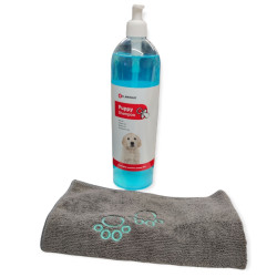 animallparadise Shampoing 1Litre avec une serviette en microfibre pour chiot Shampoing