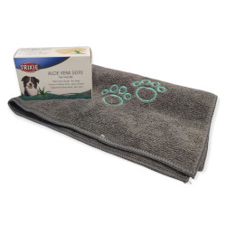 Sabonete Aloe Vera para cães, 100g e toalha em microfibra. AP-TR-29200-2350 Higiene e saúde dos cães