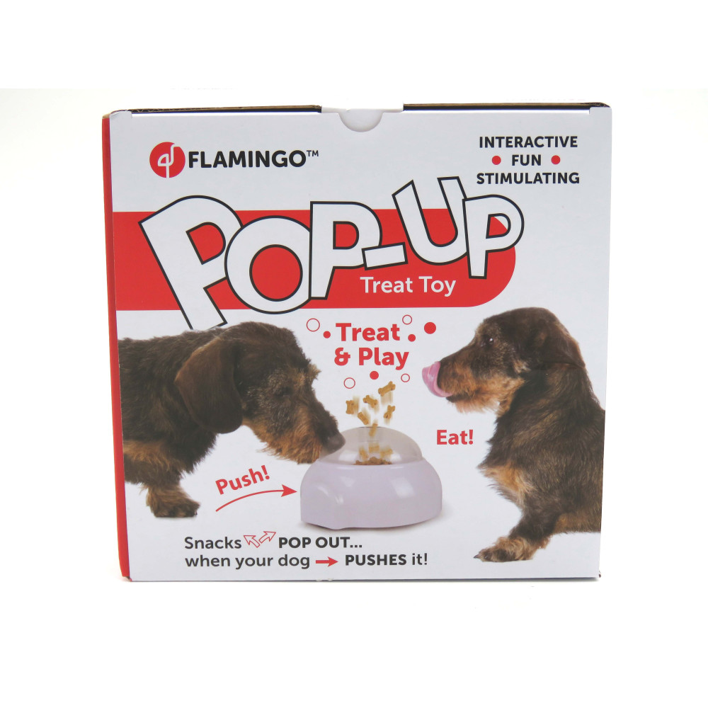 Flamingo Popup regalo per cani giocattolo dispenser giocattolo 20 cm x 18 x 11,5 cm FL-518683 Giochi di ricompensa con caramelle