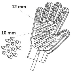 animallparadise Cleaning glove with water jet connection for dogs. Grooming gloves and rollers