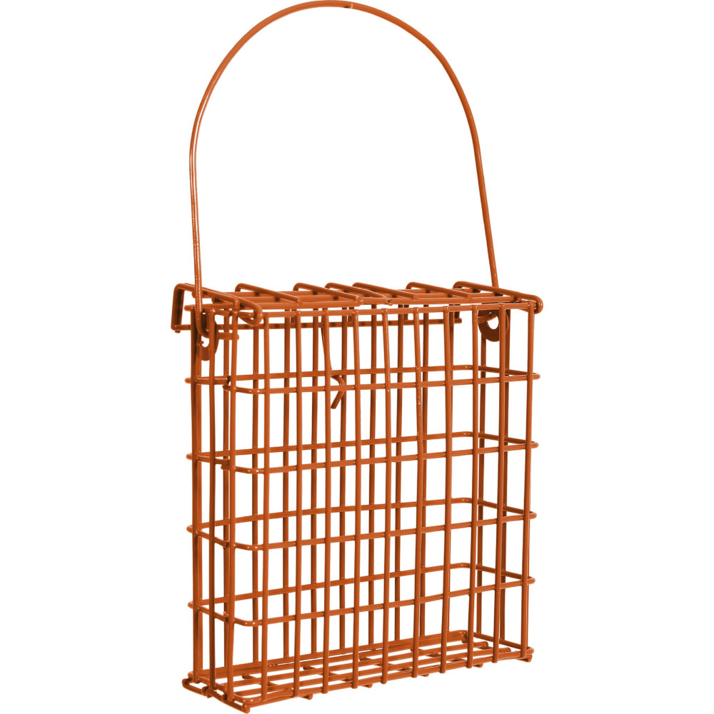 animallparadise Orange colored metal grease loaf holder for birds support ball or grease loaf