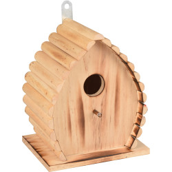 AP-FL-110303 animallparadise Casita de pájaros 16 x 12,5 x 19,5 cm de madera de llama natural Casa de pájaros