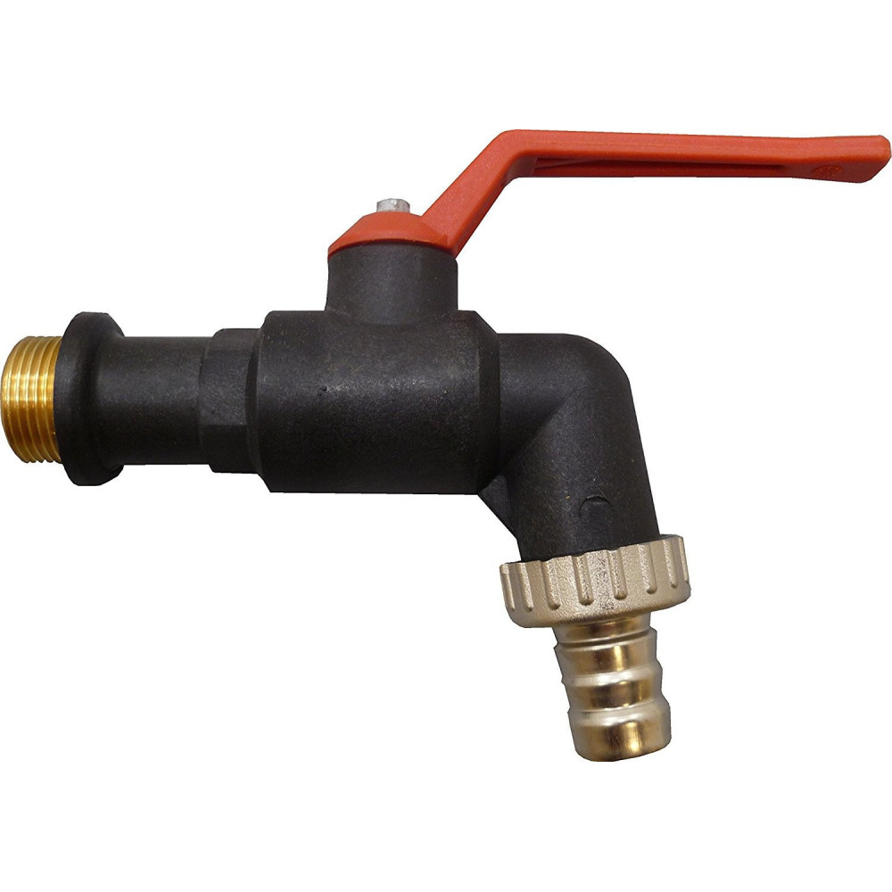 jardiboutique Polypropylene valve between 1/2 outlet 3/4 red handle Garden faucet