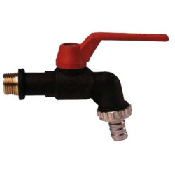 jardiboutique Polypropylene valve between 1/2 outlet 3/4 red handle Garden faucet