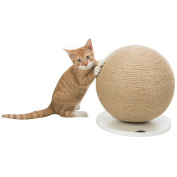 Kattenkrabpaal met bal, ronde vorm, gemonteerd op een plateau. animallparadise AP-TR-43721 Krabbers en krabpalen
