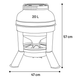 animallparadise Plastic feeder on legs, 20 Liters, for chickens Feeder