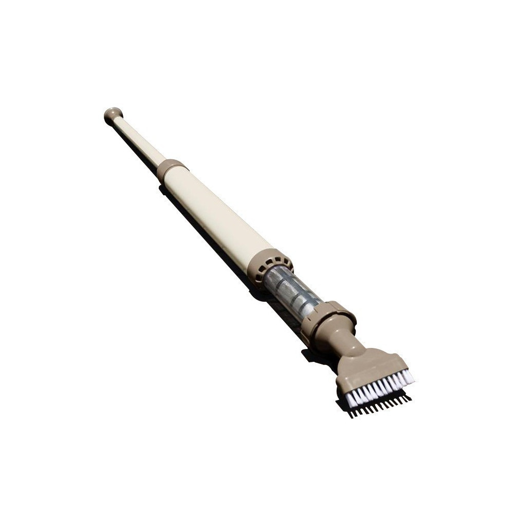 jardiboutique Manovac broom beige and brown manual use spa and small pool Vacuum cleaner