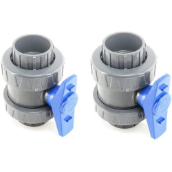 Jardiboutique Set of 2 PVC valves for swimming pool diametre 50 mm Pool valve