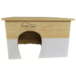 animallparadise Rectangular wooden house, white, 28 x 23 x 17 cm for rodents Cage accessory