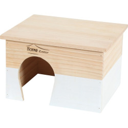 AP-ZO-209763 animallparadise Casa de madera rectangular, blanca, 28 x 23 x 17 cm para roedores Accesorios para jaulas