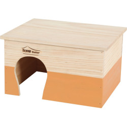 animallparadise Rectangular wooden house, caramel, 35 x 27.5 x 20 cm for rodents Cage accessory